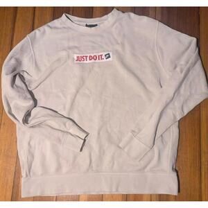 NIKE Mens Sweatshirt Size XL Fleece Crew Just Do It BV5089100 Pullover White